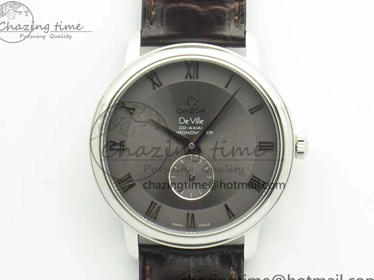 0329 Original De Ville Prestige Small Second TWF 1:1 Best Edition Gray Dial on Black Leather Strap MIYOTA 8036
